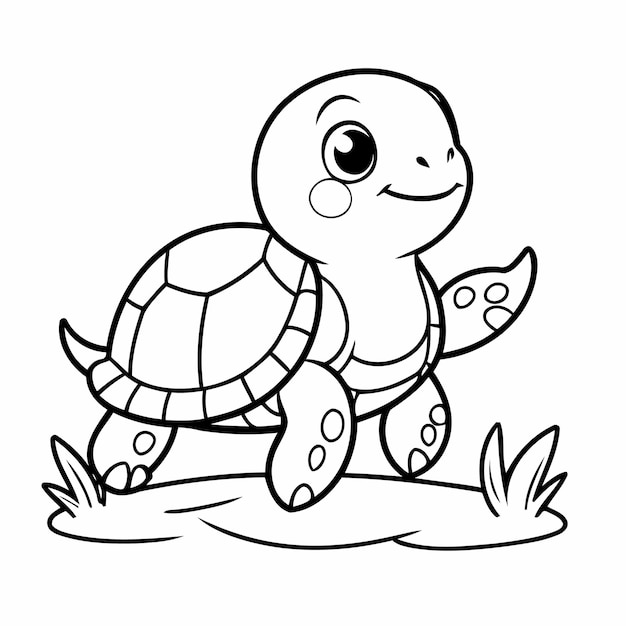 Vecteur la tortue adorable pour les livres pour enfants