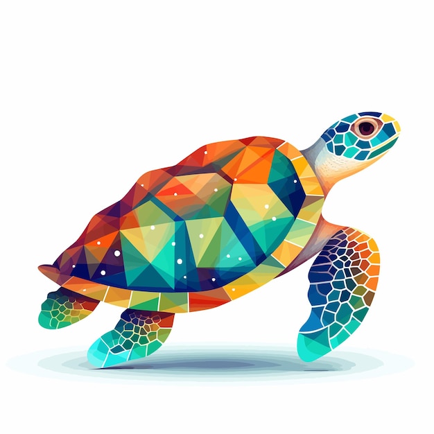 Vecteur une tortue colorée