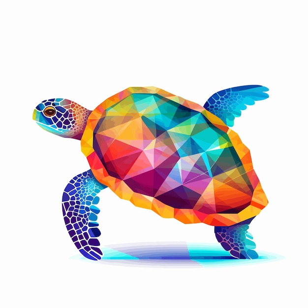 Vecteur une tortue colorée