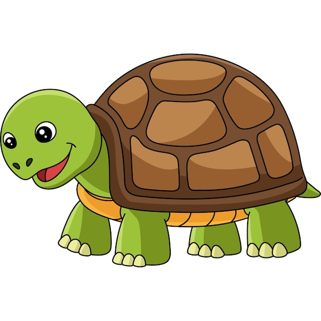 Vecteur tortue, dessin animé, clipart, animal, illustration