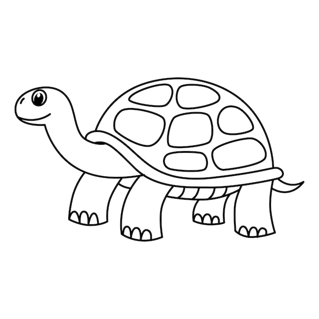 Vecteur tortue mignonne dessin animé coloriage page illustration vecteur pour enfants livre de coloriage