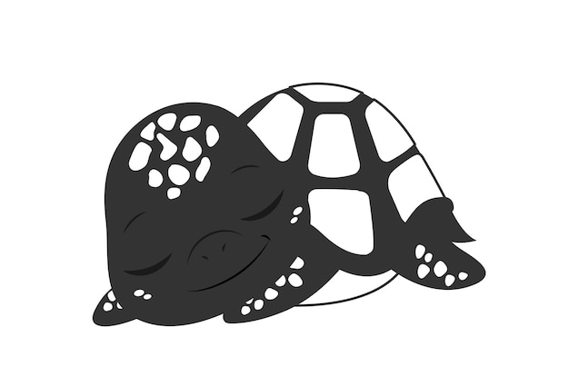 Vecteur tortue silhouette noire