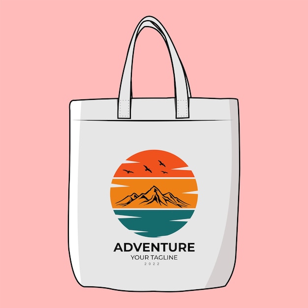 Vecteur un tote bag qui dit aventure votre animateur.