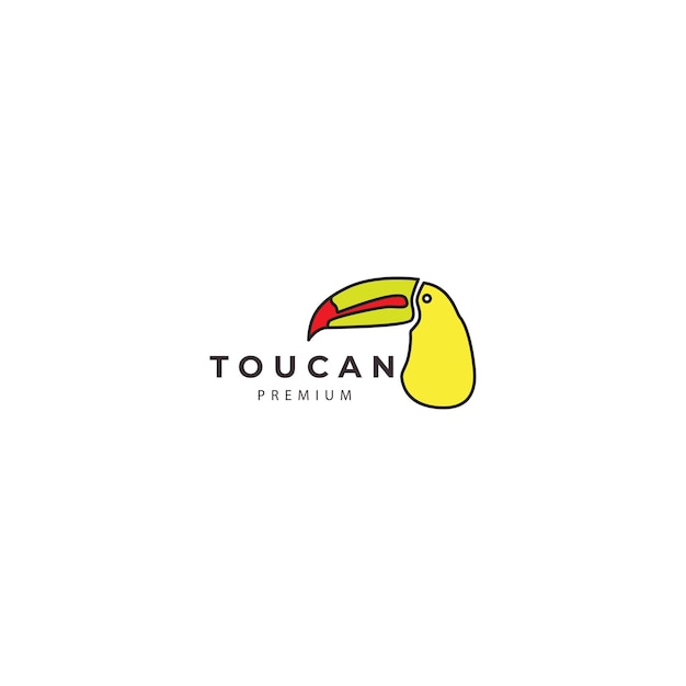 Toucan Oiseau Logo Vecteur Icône Symbole Illustration Design