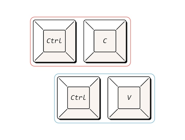 Touches de contrôle et commandes de raccourci pour copier-coller ctrl c ctrl v boutons du clavier