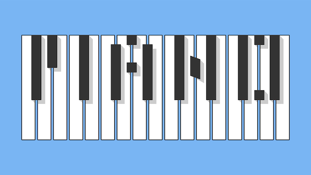 Vecteur touches piano abstraites musique clavier instrument chanson mélodie vector design style