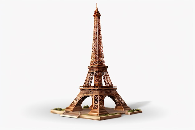 Vecteur la tour eiffel isolée sur fond blanc illustration de rendu 3d