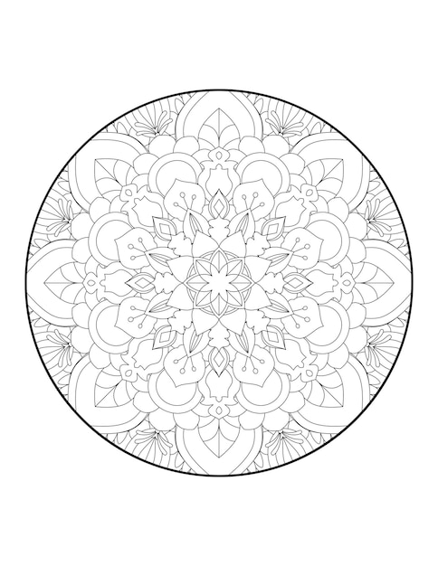 Tour De Mandala. Mandala. Cercle De Mandalas. Page De Livre De Coloriage. Mandala De Fleurs. Illustration Vectorielle.