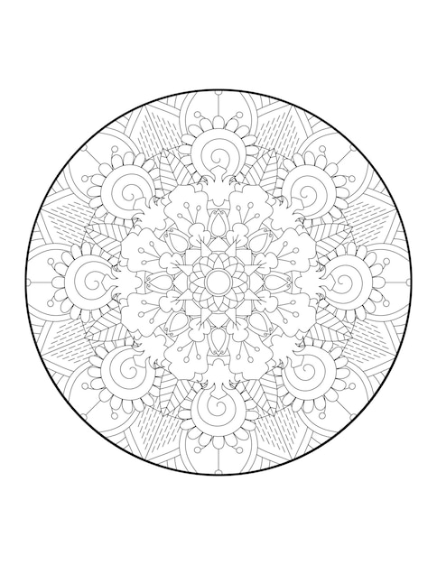 Tour De Mandala. Mandala. Cercle De Mandalas. Page De Livre De Coloriage. Mandala De Fleurs. Illustration Vectorielle.