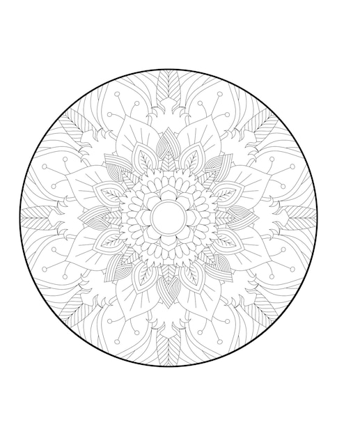 Tour De Mandala. Mandala. Cercle De Mandalas. Page De Livre De Coloriage. Mandala De Fleurs. Illustration Vectorielle.