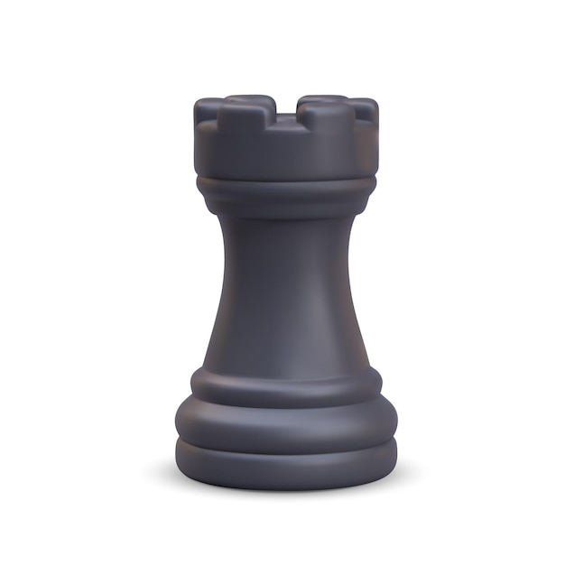 Tour noire sur fond blanc figure forte pour le jeu de société stratégique