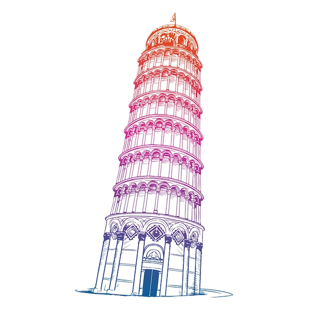 La tour penchée de Pise Italian torre pendente di Pisa