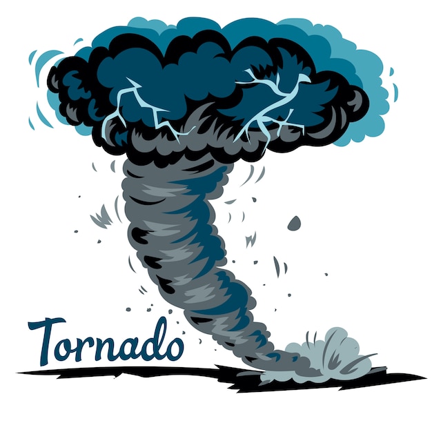 Tourbillon réaliste tornade isolé sur illustration vectorielle fond blanc