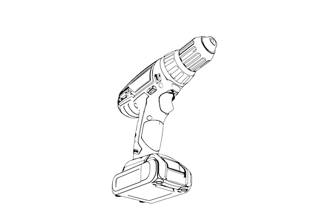 Tournevis dessin sur fond blanc vecteur