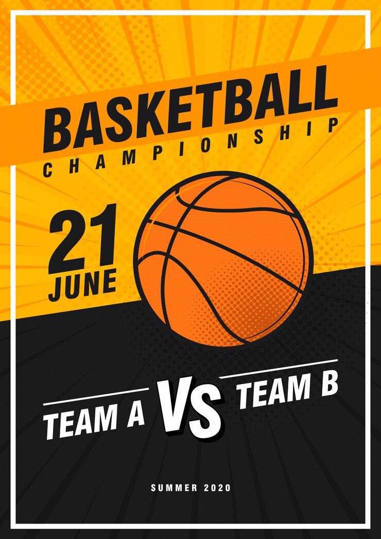 Vecteur tournoi de basket-ball, conception d'affiches sportives modernes.