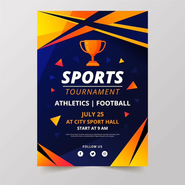 Vecteur tournoi de conception d'affiches sportives