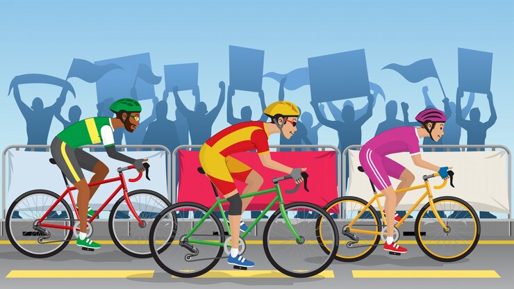Vecteur tournoi de course de vélos