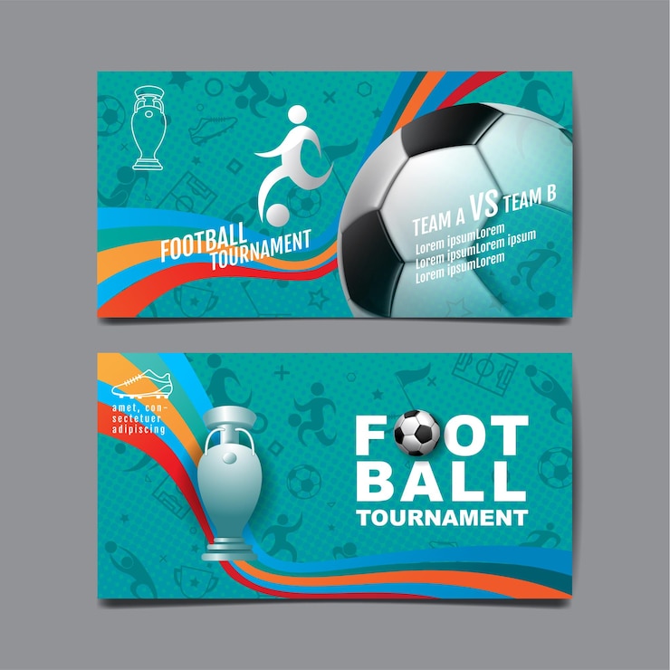 Vecteur tournoi de football, conception de mise en page sport, football, fond illustration.