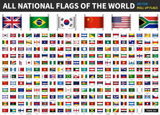 Vecteur tous les drapeaux nationaux officiels du monde