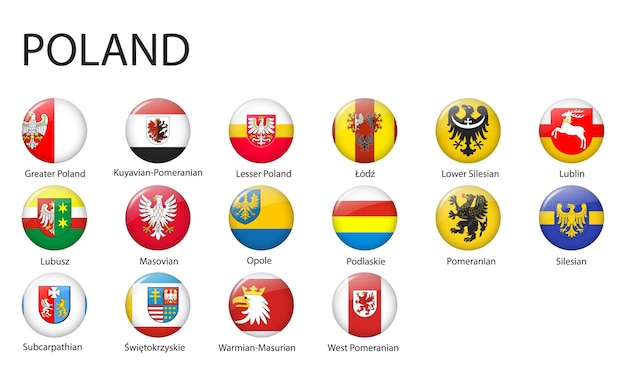 Tous Les Drapeaux Des Régions De Pologne