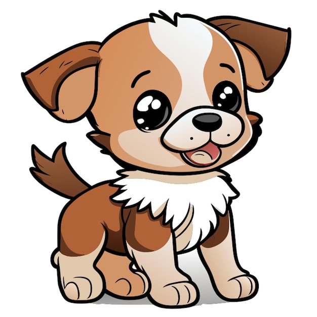 Tout Le Corps Mignon Chiot Avec Siège Tout Le Corps Doucement Ligne Fluffy Doucement Illustration Vectorielle De Texture