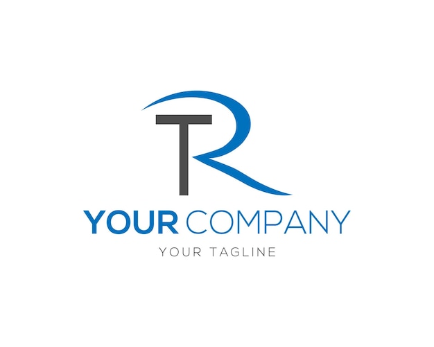 TR ou RT Design de lettres de logo abstrait illustration vectorielle de luxe