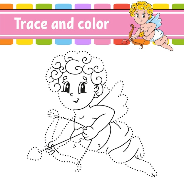 Trace Et Couleur. Coloriage Pour Les Enfants.