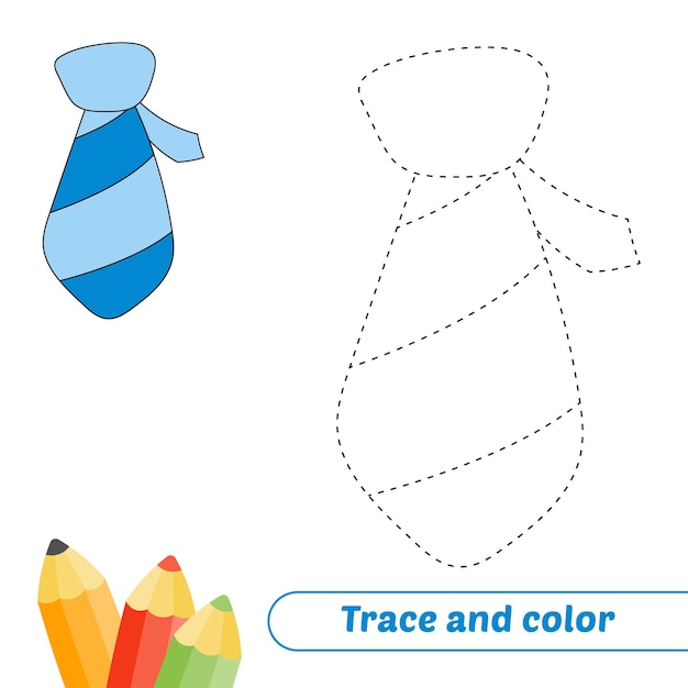 Trace et couleur pour vecteur de cravate pour enfants