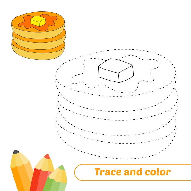 Trace Et Couleur Pour Le Vecteur De Crêpes Pour Enfants