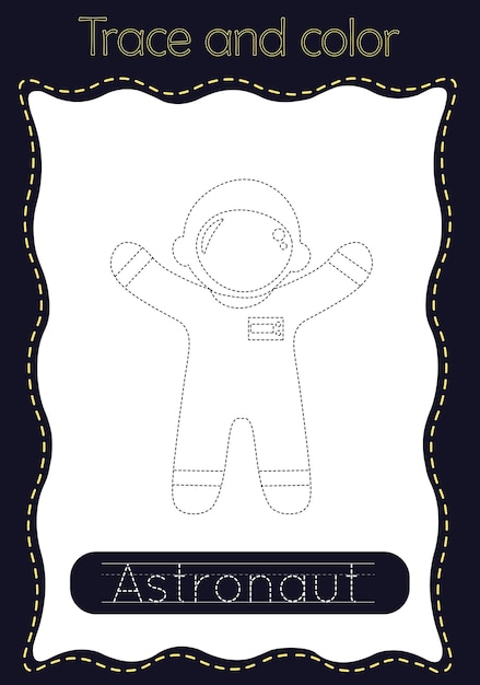 Vecteur tracer et colorer un astronaute