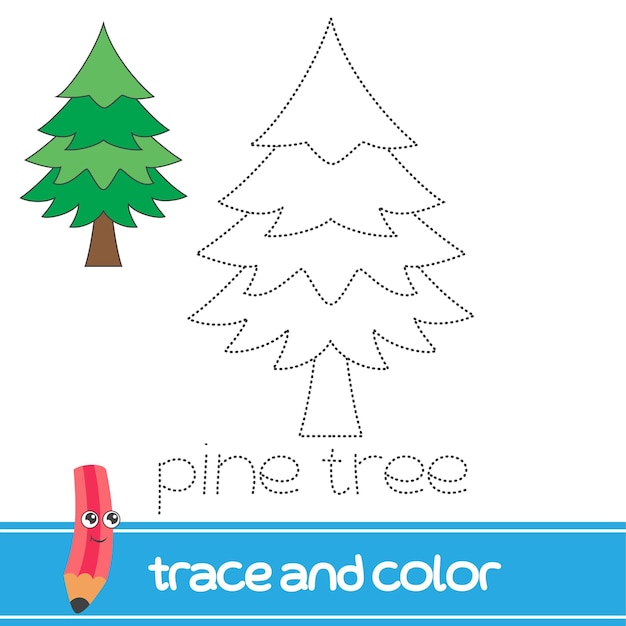 Vecteur tracer et colorier le sapin