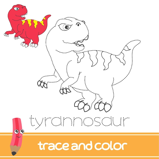 tracer et colorier les tyrannosaures