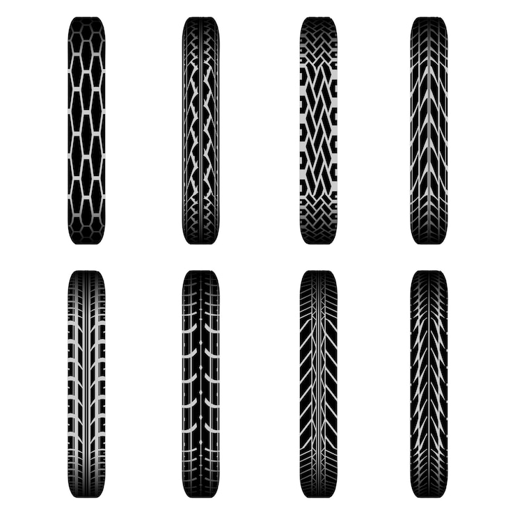 Vecteur traces de pneus vélos ombres