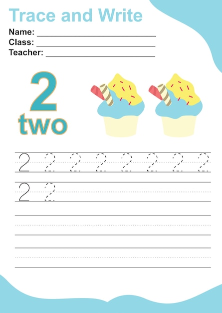 Tracez et écrivez le numéro pour les enfants. Exercice pour que les enfants reconnaissent le nombre. Travail éducatif