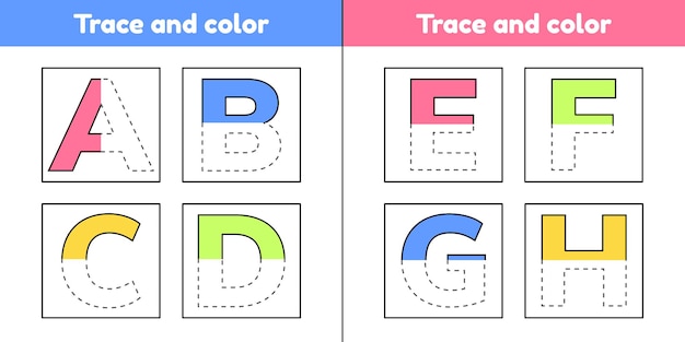 Tracez Des Lettres Pour Les Enfants De La Maternelle Et De La Maternelle. écrire Et Colorier.