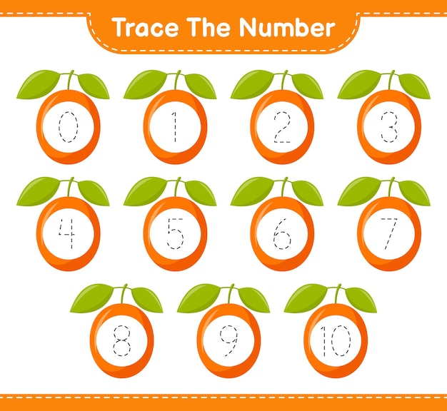 Tracez Le Numéro. Numéro De Suivi Avec Ximenia. Jeu éducatif Pour Enfants, Feuille De Travail Imprimable