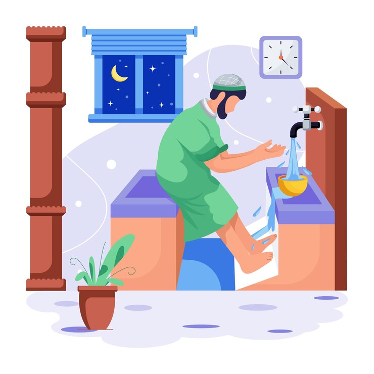 Vecteur les traditions du ramadan illustration de caractère plat