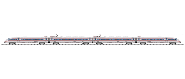 Vecteur train à grande vitesse isolé sur fond blanc train super rationalisé passager express locomotive chemin de fer transport public concept de transport rapide illustration vectorielle plane