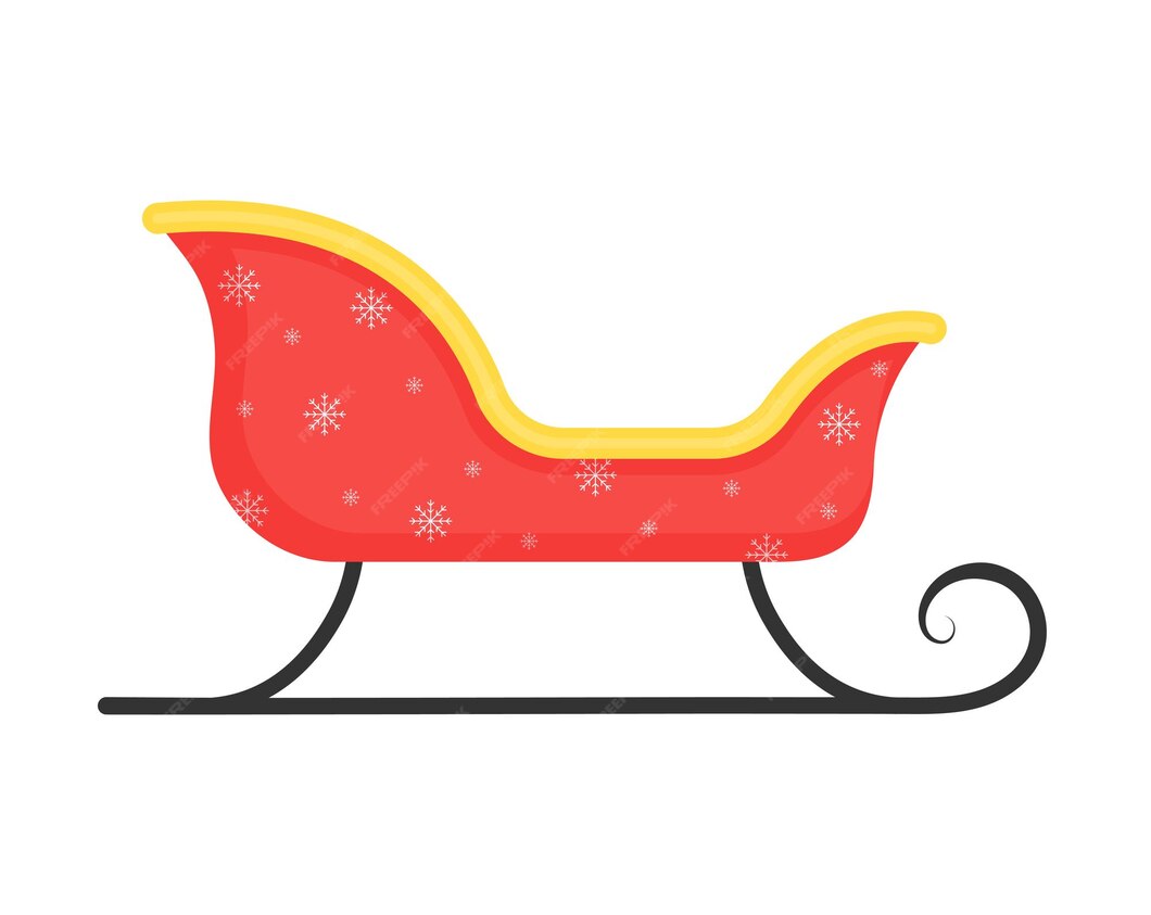 Traîneau De Noël Du Père Noël Illustration Vectorielle Vecteur Premium