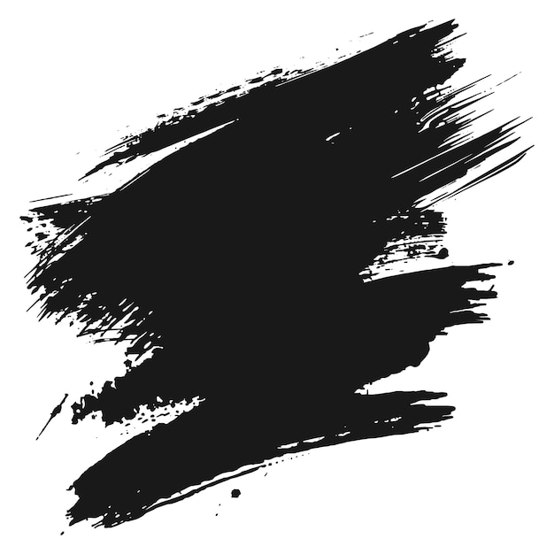 Un trait de pinceau noir moderne sur un fond blanc