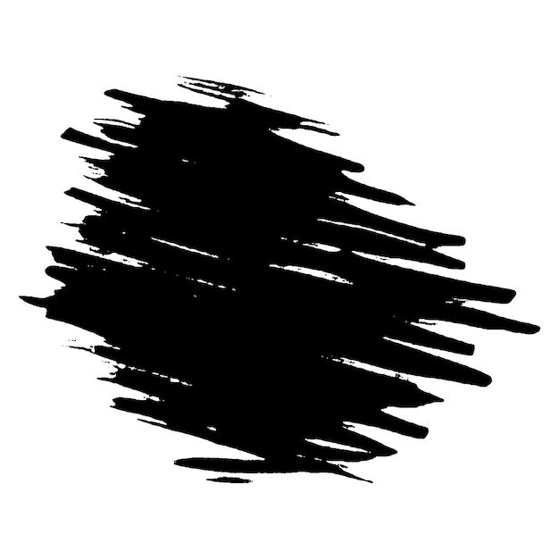 Un trait de pinceau noir peint à l'aquarelle vectorielle, un élément de conception dessiné à la main isolé sur un fond blanc.