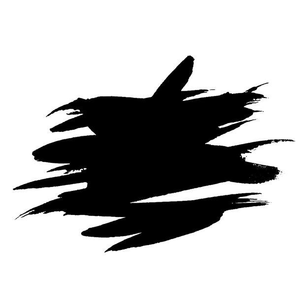 Un trait de pinceau noir peint à l'aquarelle vectorielle, un élément de conception dessiné à la main isolé sur un fond blanc.