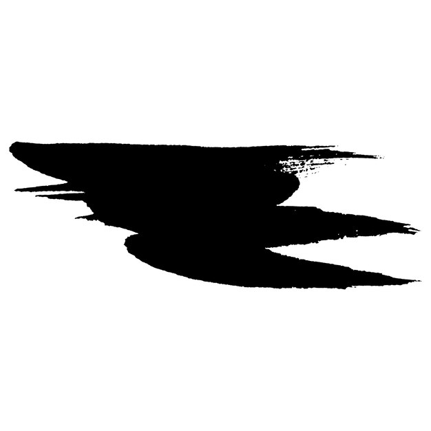 Un trait de pinceau noir peint à l'aquarelle vectorielle, un élément de conception dessiné à la main isolé sur un fond blanc.