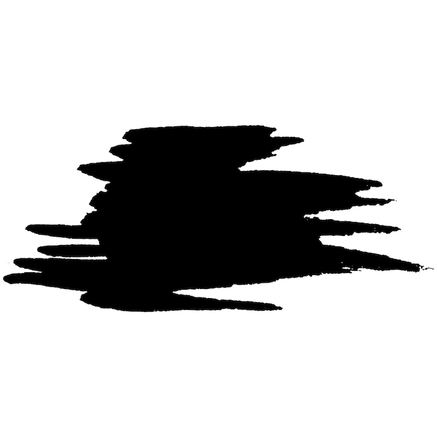 Un trait de pinceau noir peint à l'aquarelle vectorielle, un élément de conception dessiné à la main isolé sur un fond blanc.