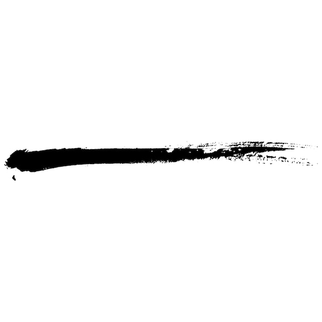 Un trait de pinceau noir peint à l'aquarelle vectorielle, un élément de conception dessiné à la main isolé sur un fond blanc.