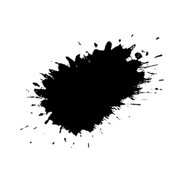 Un trait de pinceau noir peint à l'aquarelle vectorielle, un élément de conception dessiné à la main isolé sur un fond blanc.
