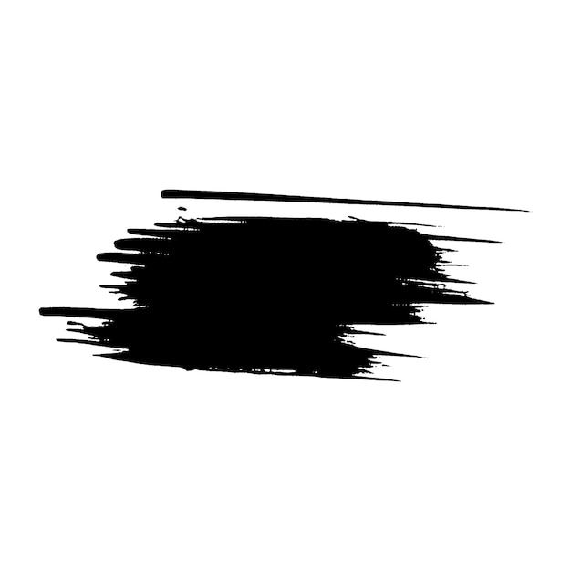 Un trait de pinceau noir peint à l'aquarelle vectorielle, un élément de conception dessiné à la main isolé sur un fond blanc.