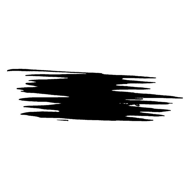 Un trait de pinceau noir peint à l'aquarelle vectorielle, un élément de conception dessiné à la main isolé sur un fond blanc.