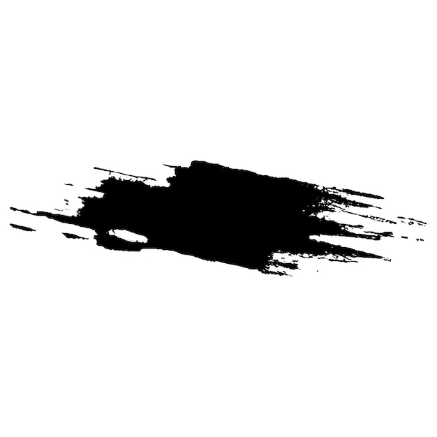 Un trait de pinceau noir peint à l'aquarelle vectorielle, un élément de conception dessiné à la main isolé sur un fond blanc.