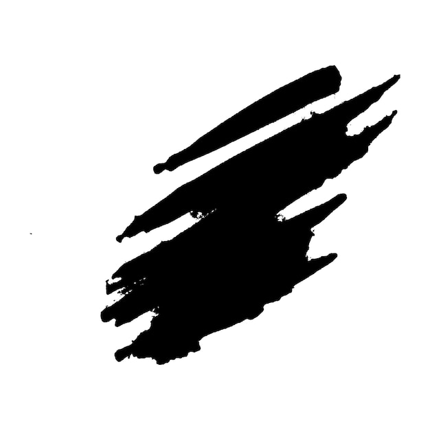 Un trait de pinceau noir peint à l'aquarelle vectorielle, un élément de conception dessiné à la main isolé sur un fond blanc.